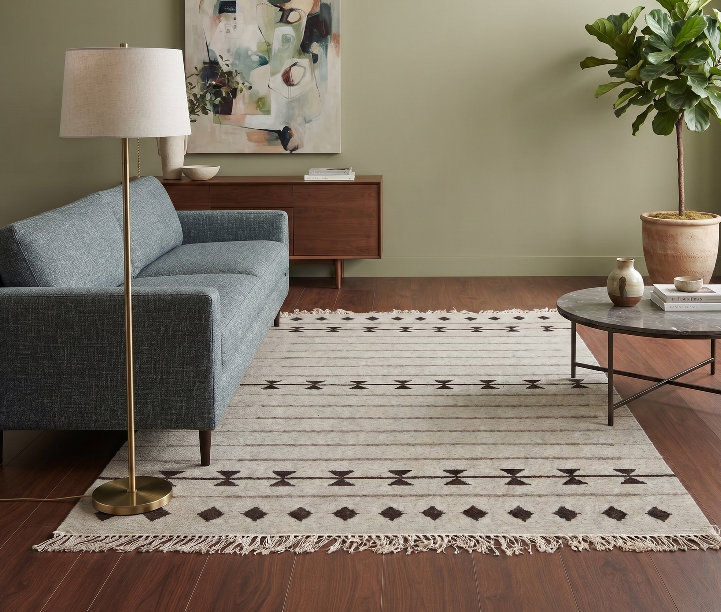 Punja Loom Flat Weave Surface Wool
