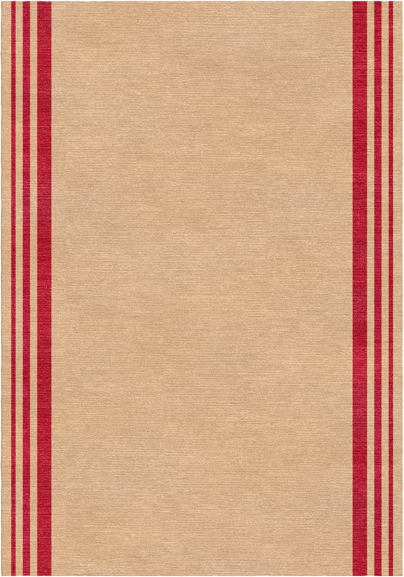 Handloom wool strips - Alfombra - Tan