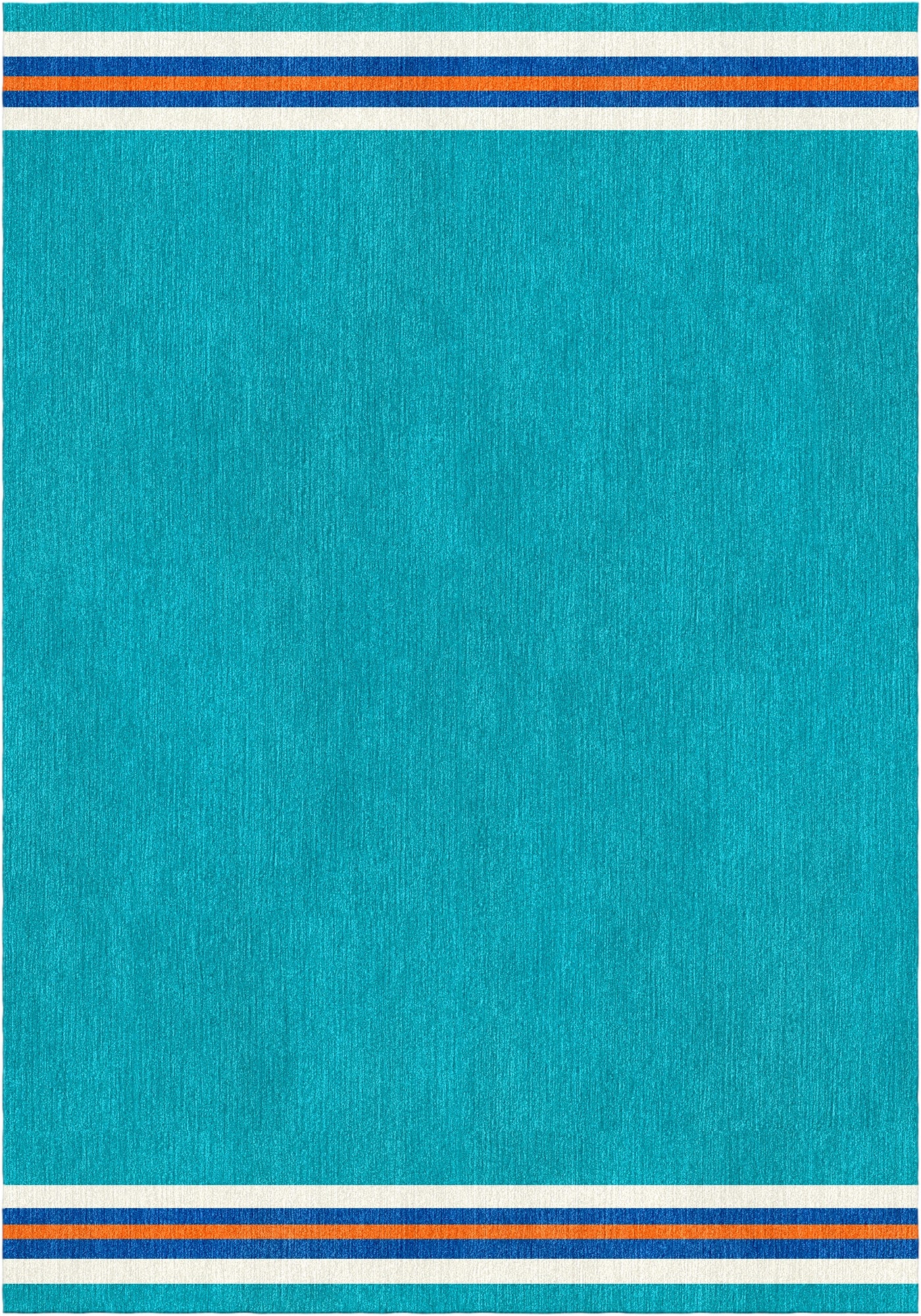Handloom wool strips - Alfombra - Teal green