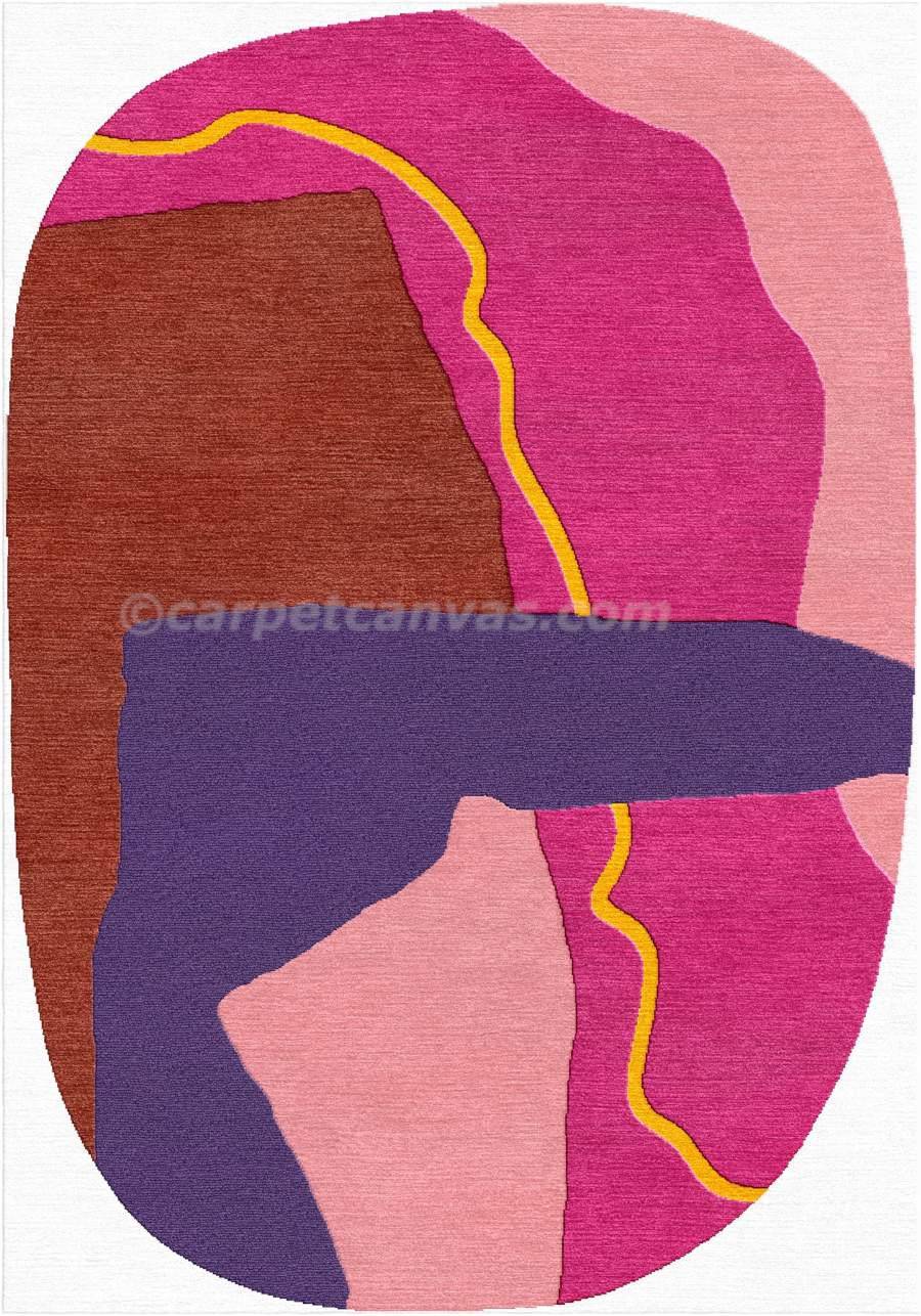 Hand tufted wool rug - Coral
