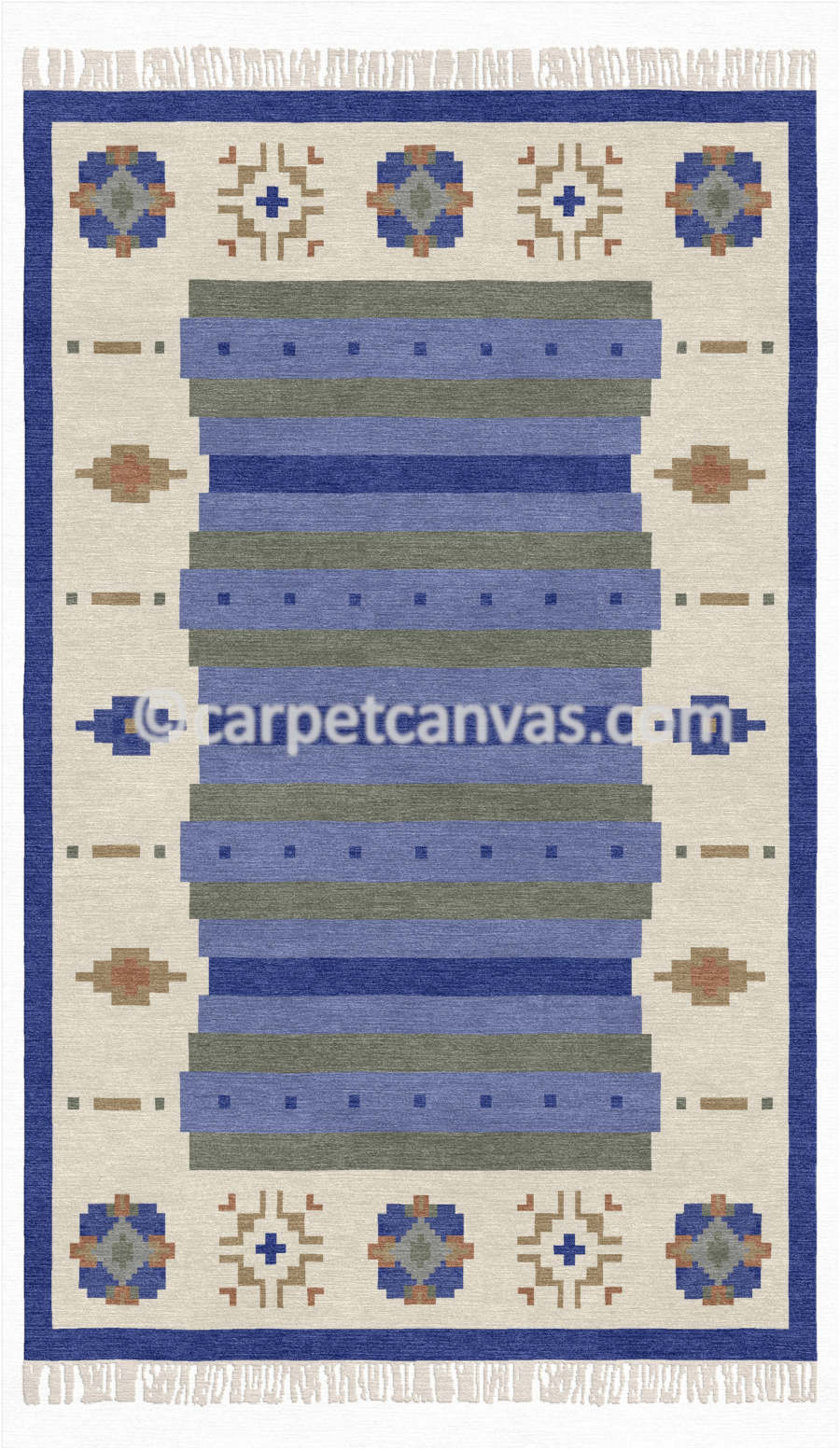 Wool Kilim Hand Made Dhurry - Rome