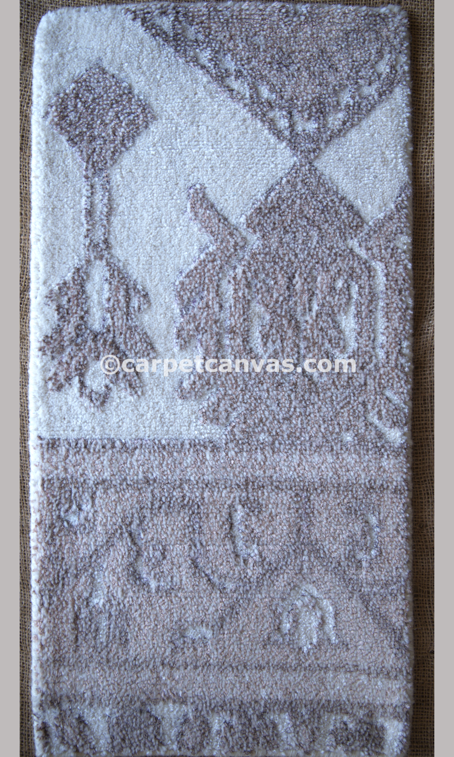 Hand Loom knotted-Surface-Wool-viscose