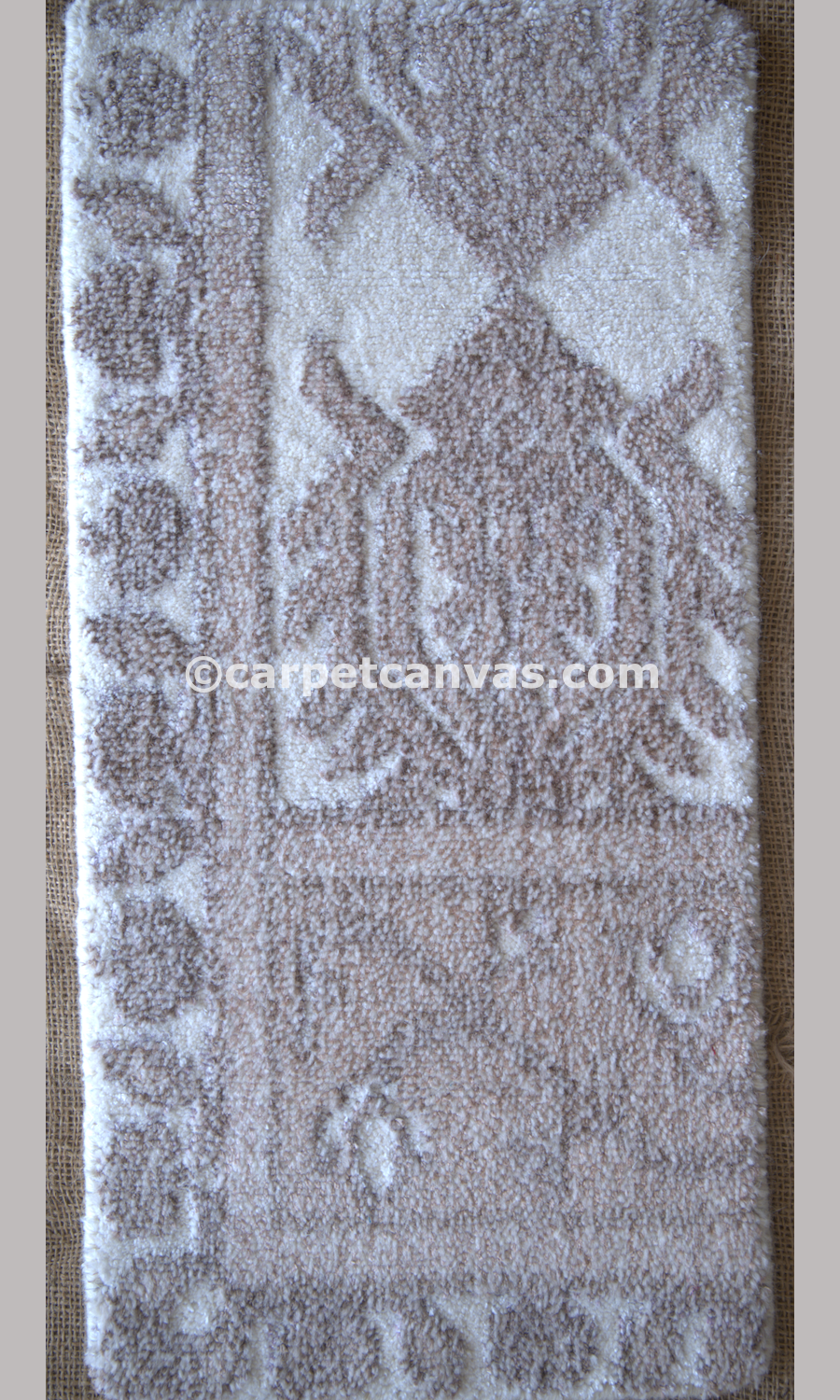 Hand Loom knotted-Surface-Wool-Viscose blend