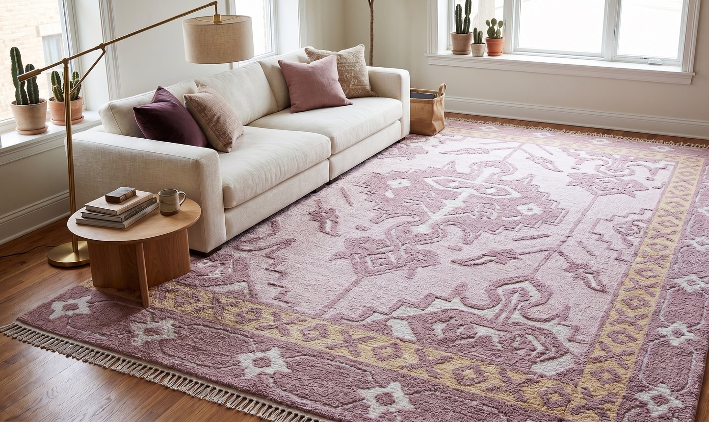 Hand Loom knotted-Surface-viscose