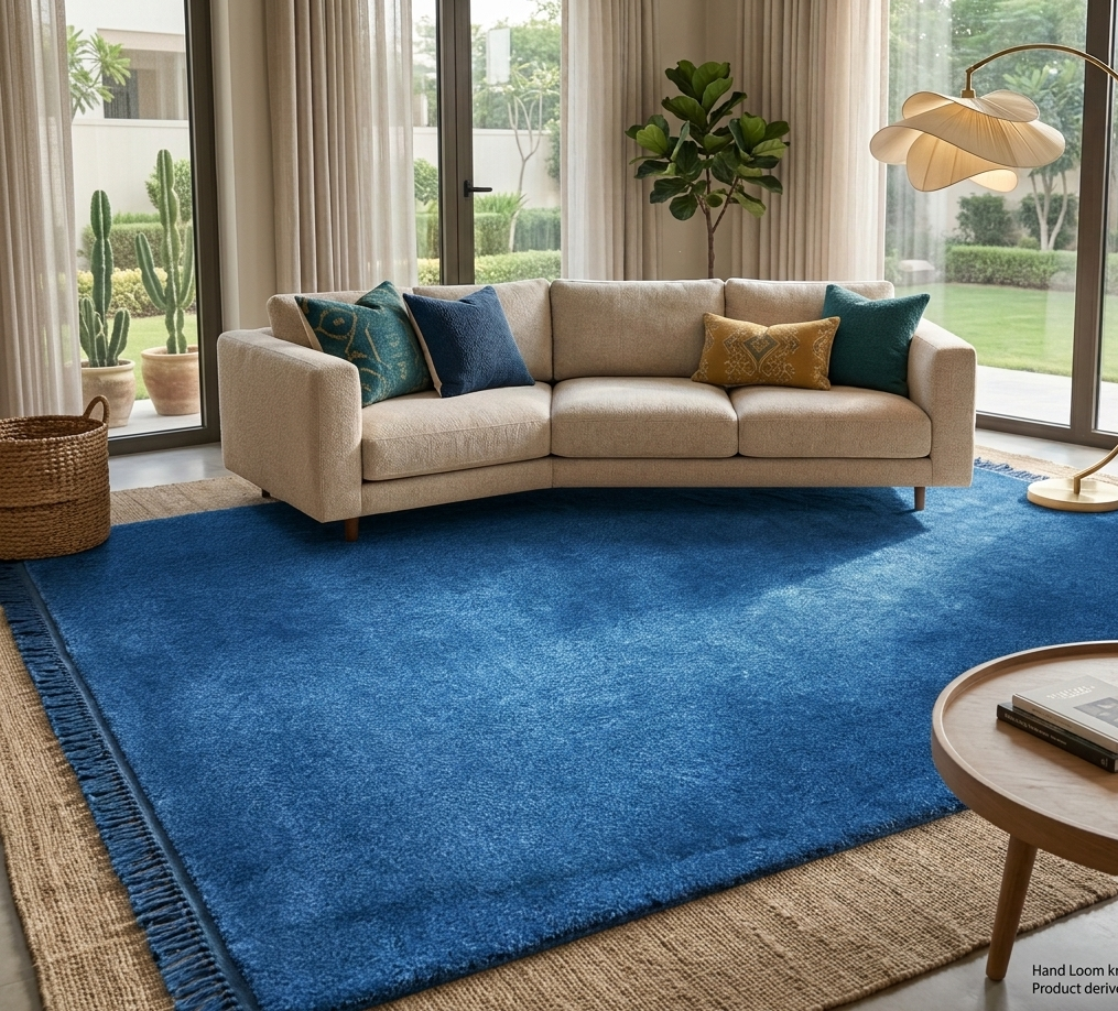 Hand Loom knotted-Surface-Viscose-Nylon