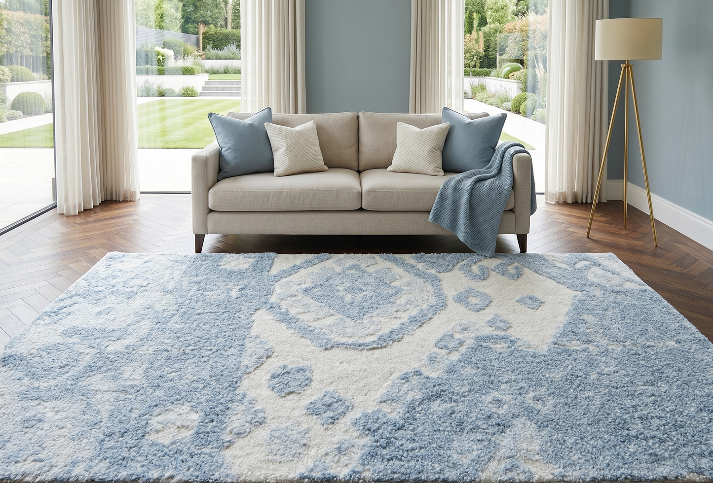 Hand Loom knotted-Surface-Wool-Viscose