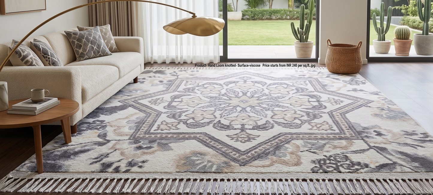 Hand Loom knotted- Surface-viscose