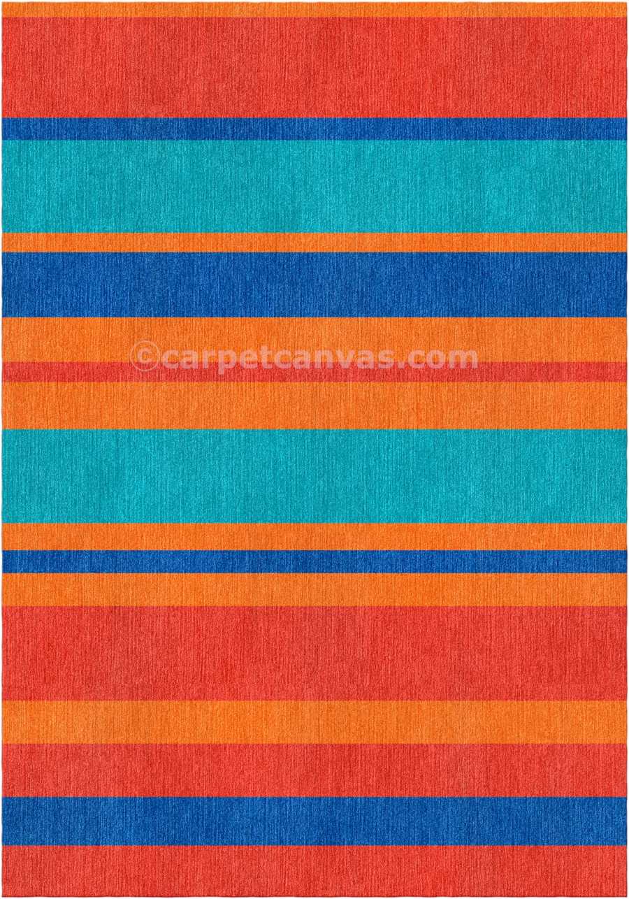 Handloom wool strips - Alfombra - Brunt