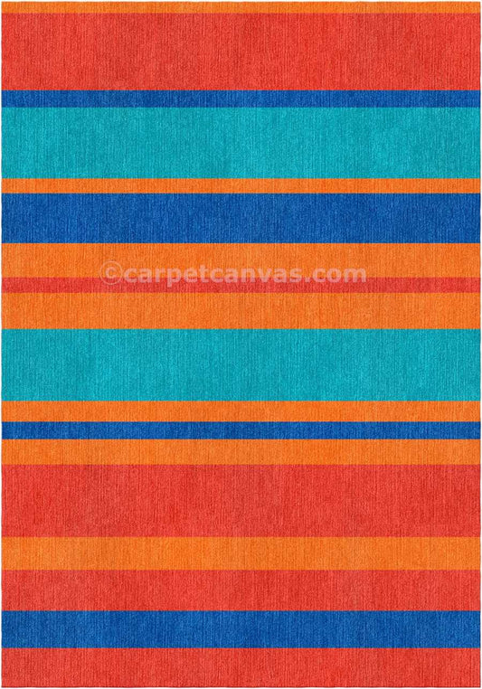 Handloom wool strips - Alfombra - Brunt