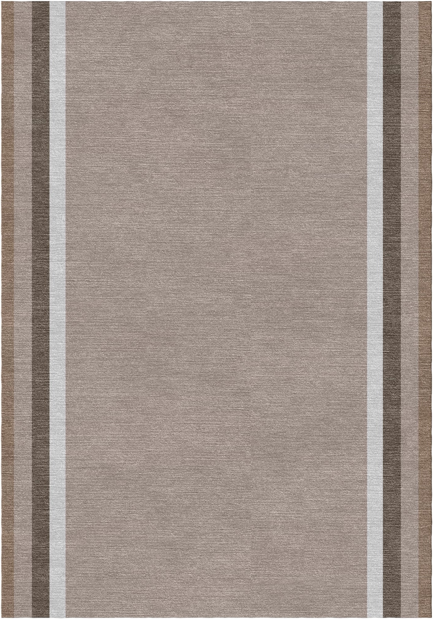 Handloom wool strips - Alfombra - Silver