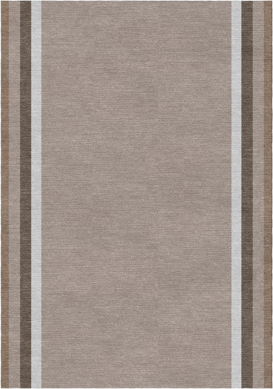 Handloom wool strips - Alfombra - Silver
