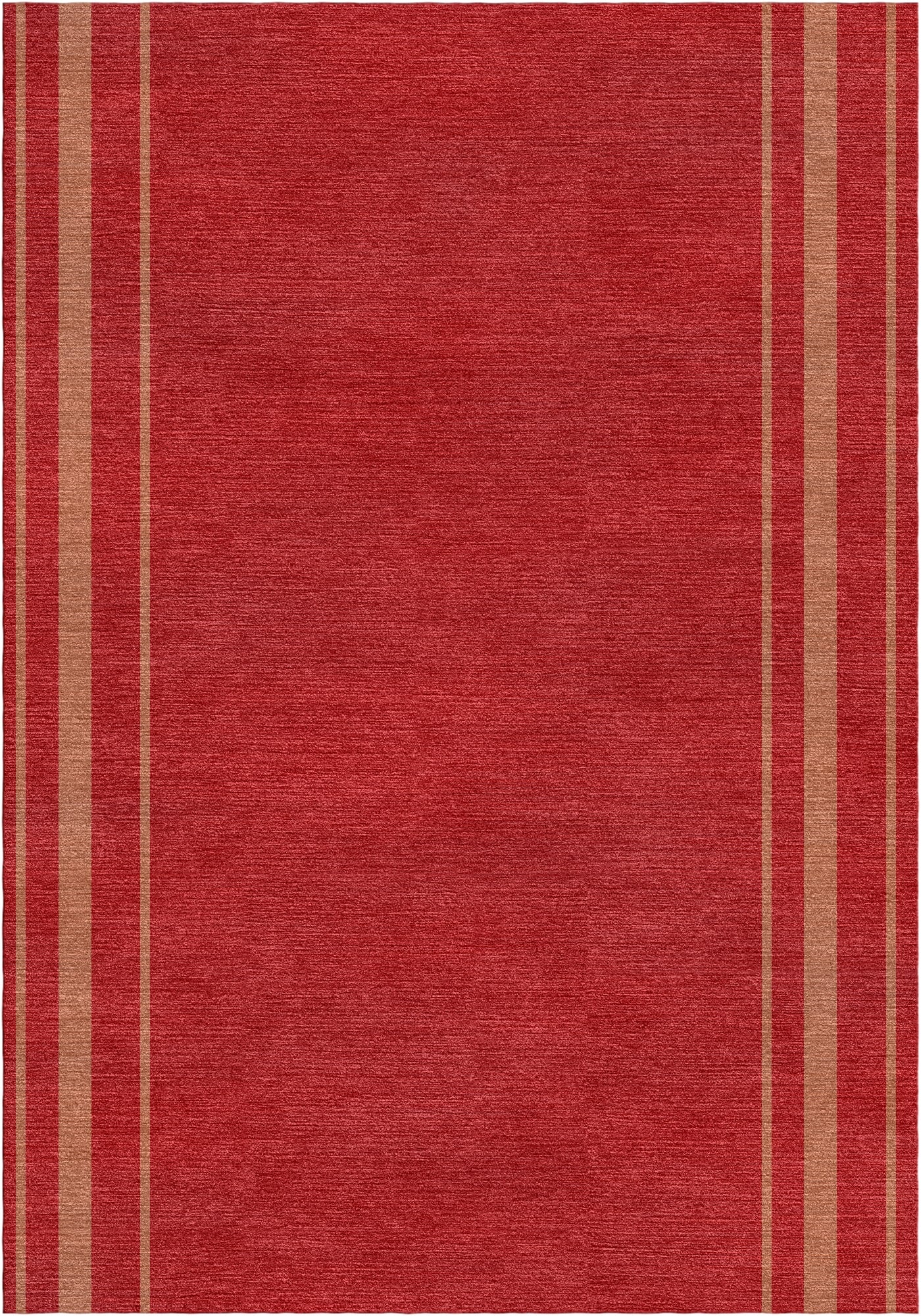 Handloom wool strips - Alfombra - Royal Maroon