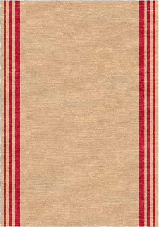 Handloom wool strips - Alfombra - Tan