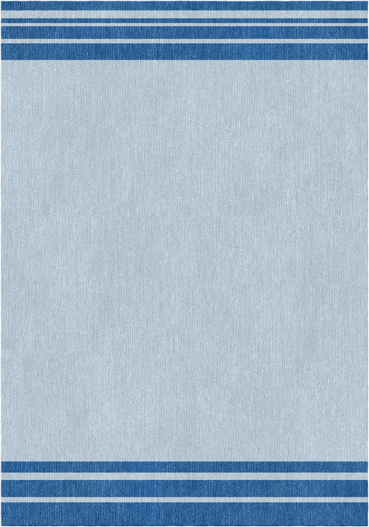 Handloom wool strips - Alfombra - Aqua