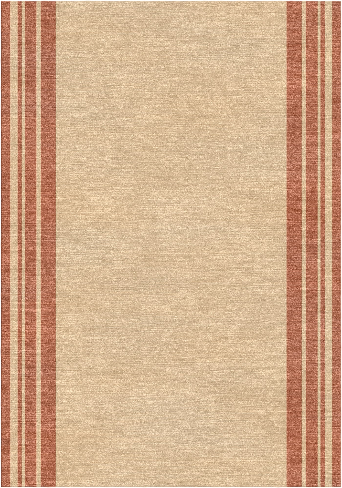 Handloom wool strips - Alfombra - Almond