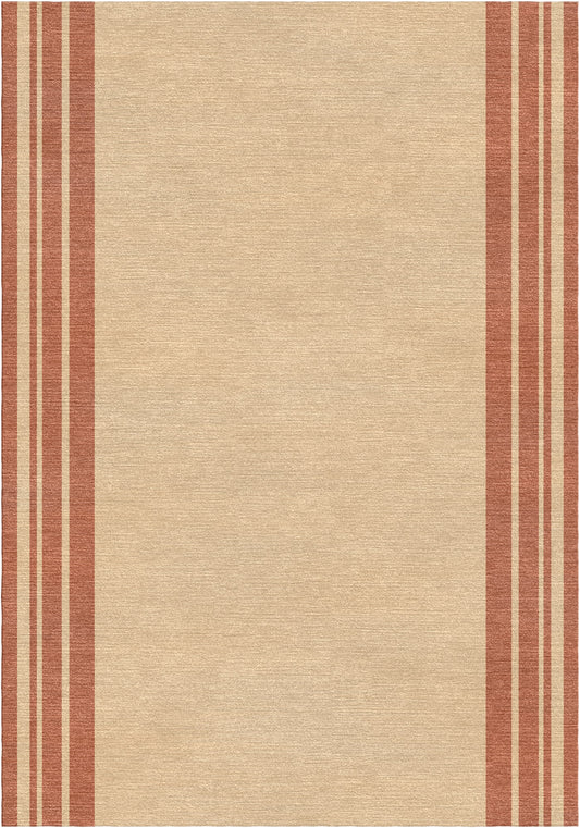 Handloom wool strips - Alfombra - Almond