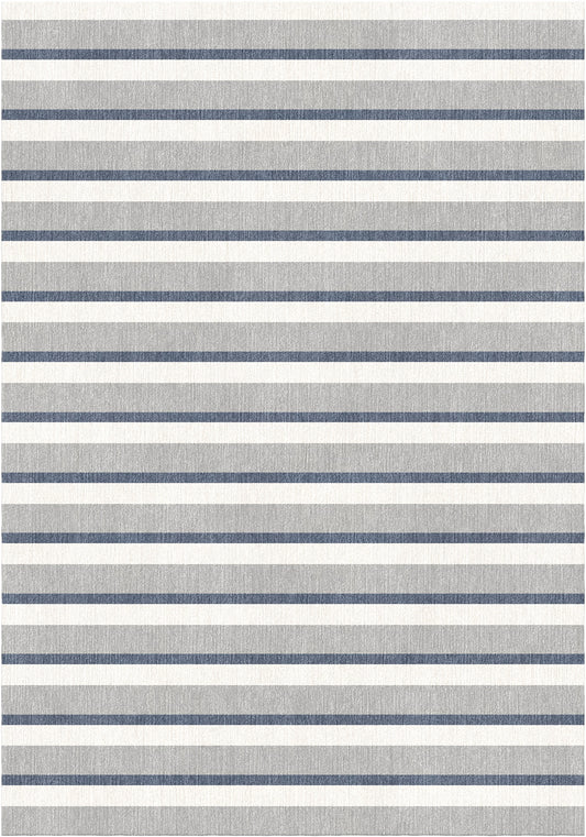 Handloom wool strips - Alfombra - Light grey