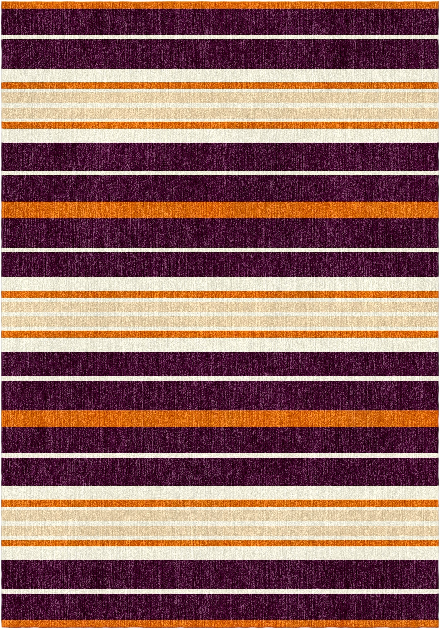 Handloom wool strips - Alfombra - Beige multi