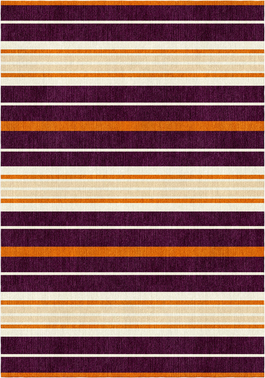 Handloom wool strips - Alfombra - Beige multi