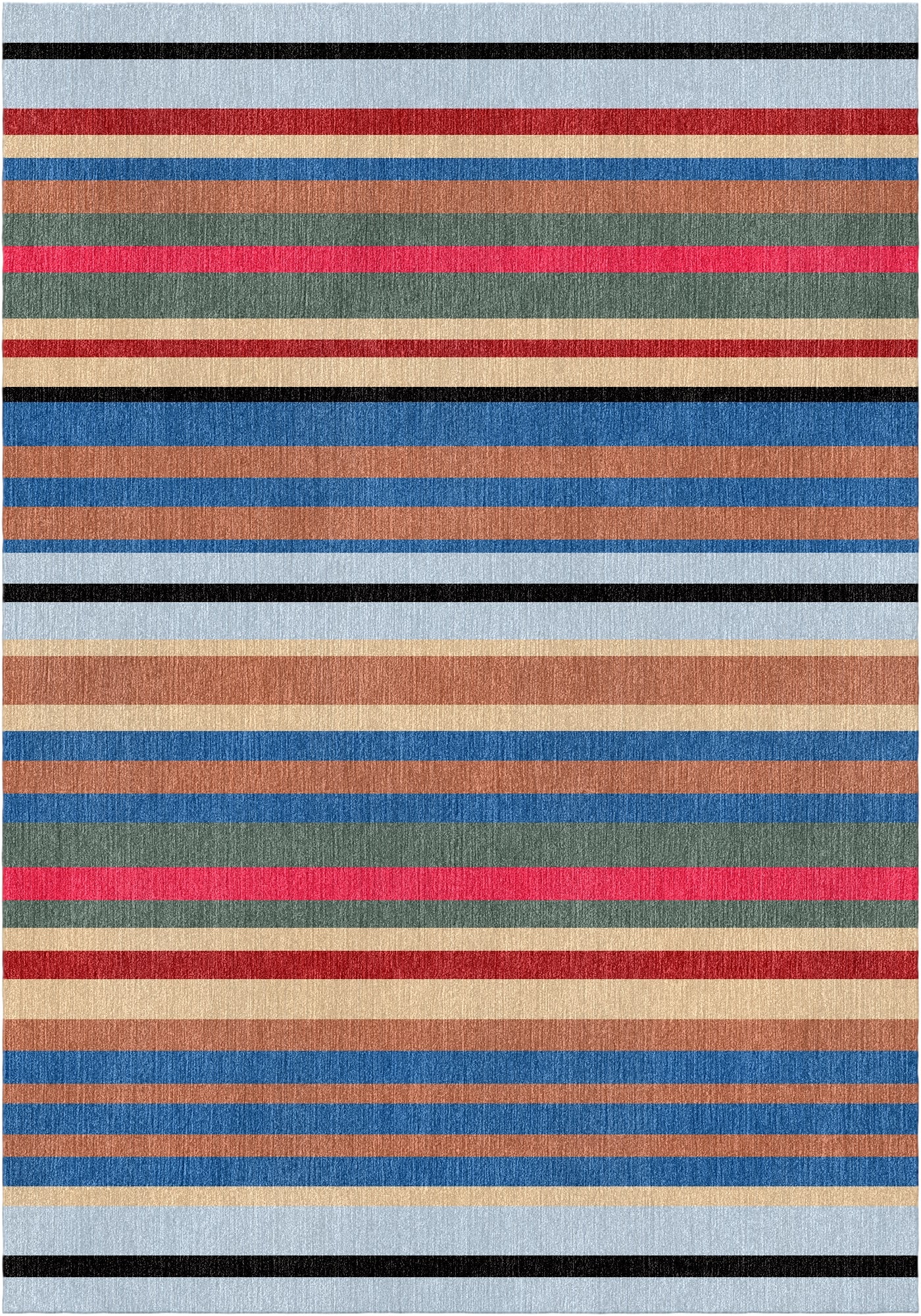 Handloom wool strips - Alfombra - Grey Multi