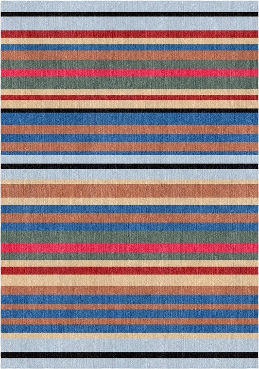 Handloom wool strips - Alfombra - Grey Multi