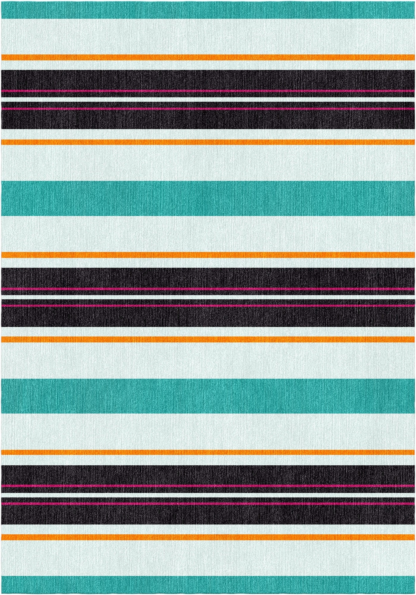 Handloom wool strips - Alfombra - Blue Multi