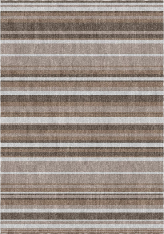 Handloom wool strips - Alfombra - Smoke grey