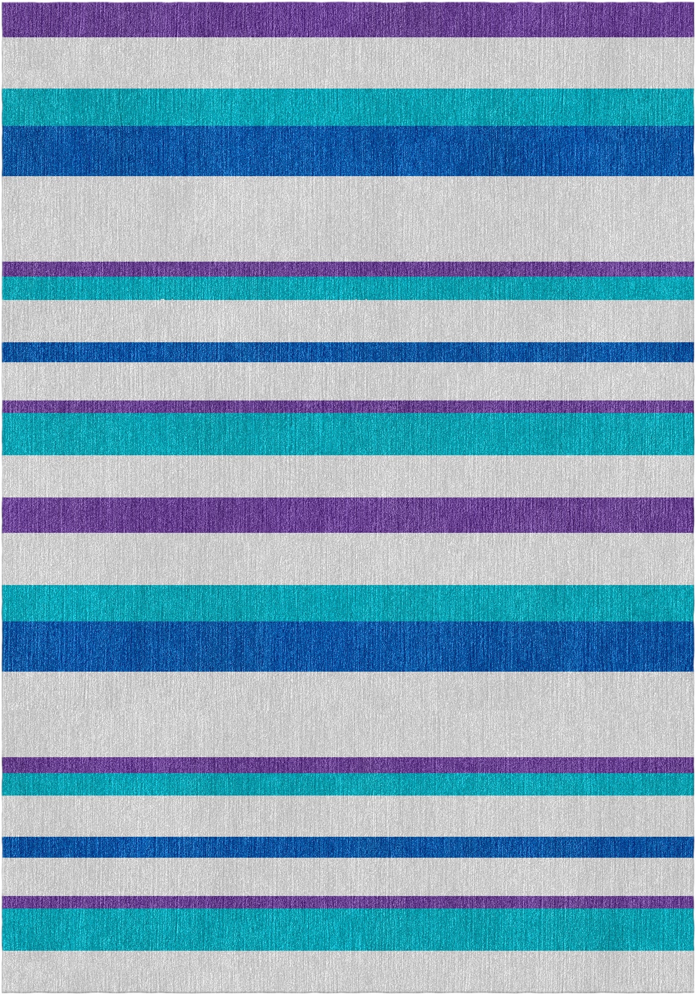 Handloom wool strips - Alfombra - Royal blue
