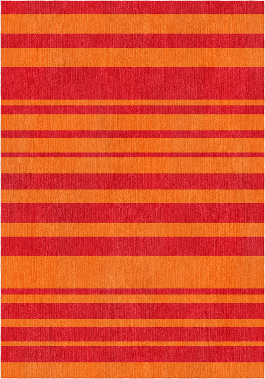 Handloom wool strips - Alfombra - Carrot