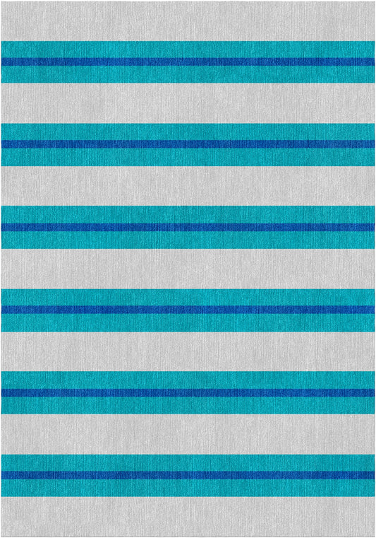 Handloom wool strips - Alfombra - Denim Blue