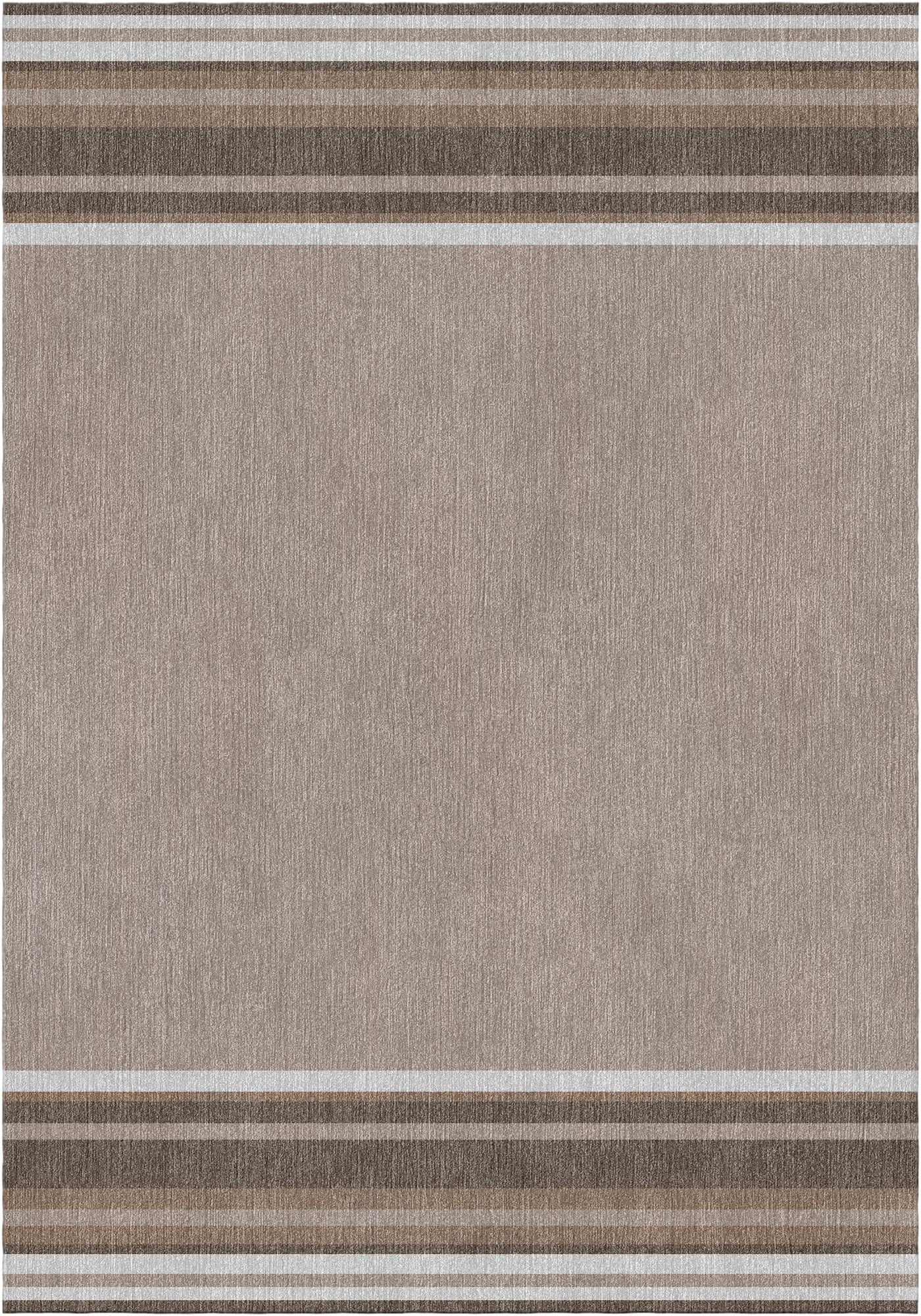 Handloom wool strips - Alfombra - Zinc