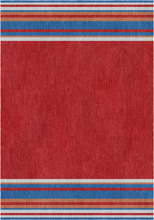 Handloom wool strips - Alfombra - Deep Maroon