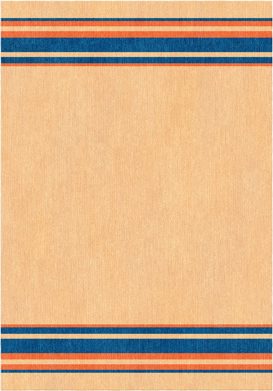Handloom wool strips - Alfombra - Yellow