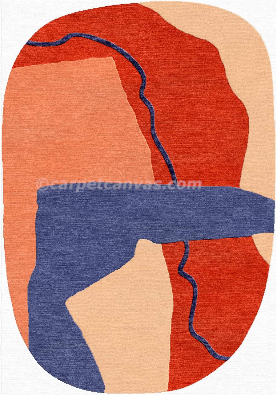 Hand tufted wool rug - Coral