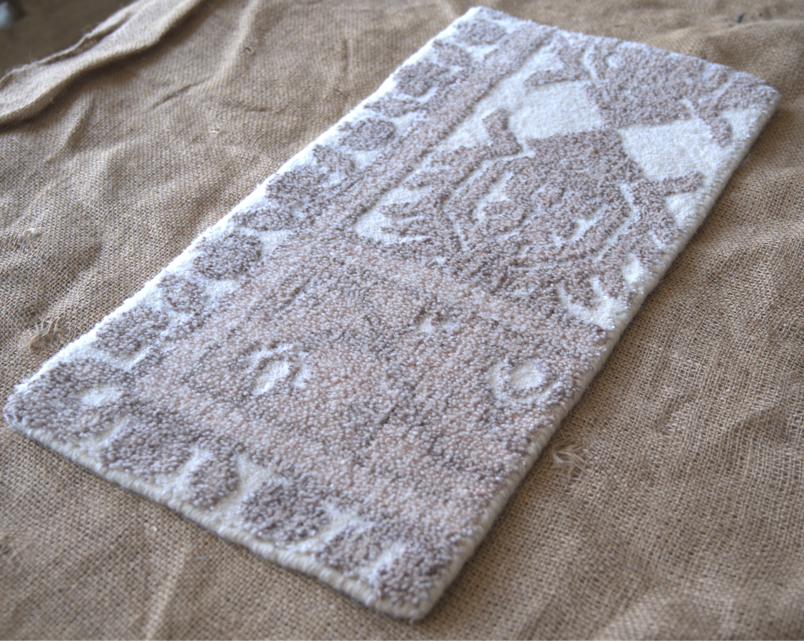 Hand Loom knotted-Surface-Wool-Viscose blend