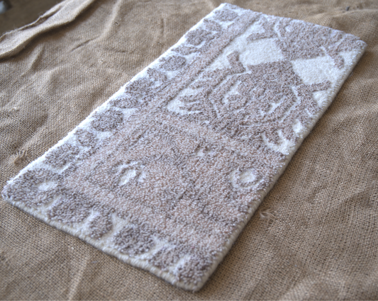 Hand Loom knotted-Surface-Wool-Viscose blend