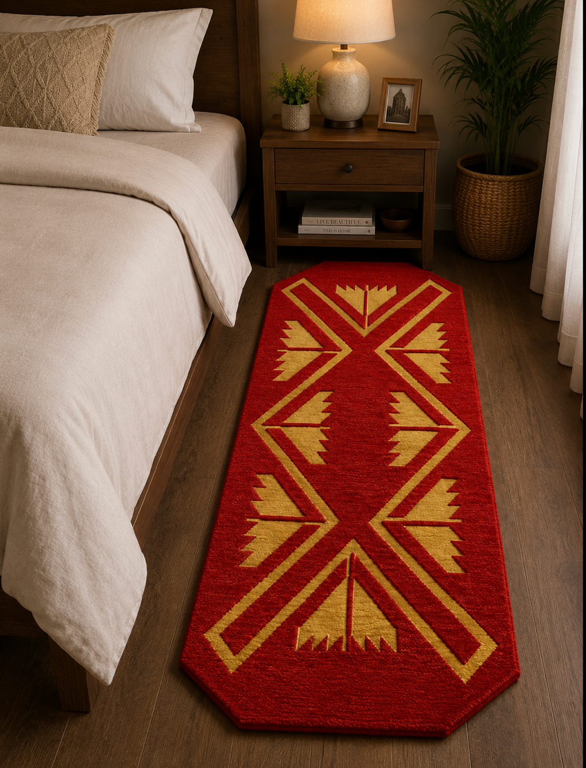Bedside Runner - Red Tribal