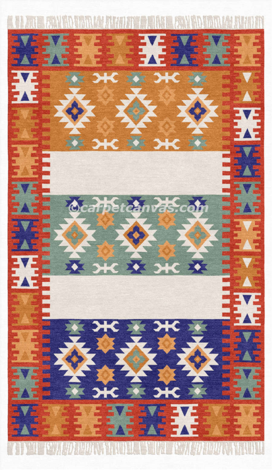Wool Kilim Hand Made Dhurry - Madrid