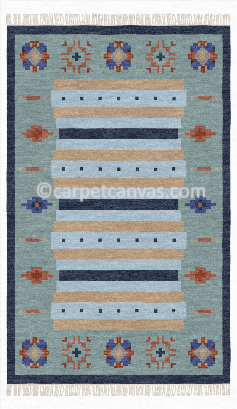 Wool Kilim Hand Made Dhurry - Rome
