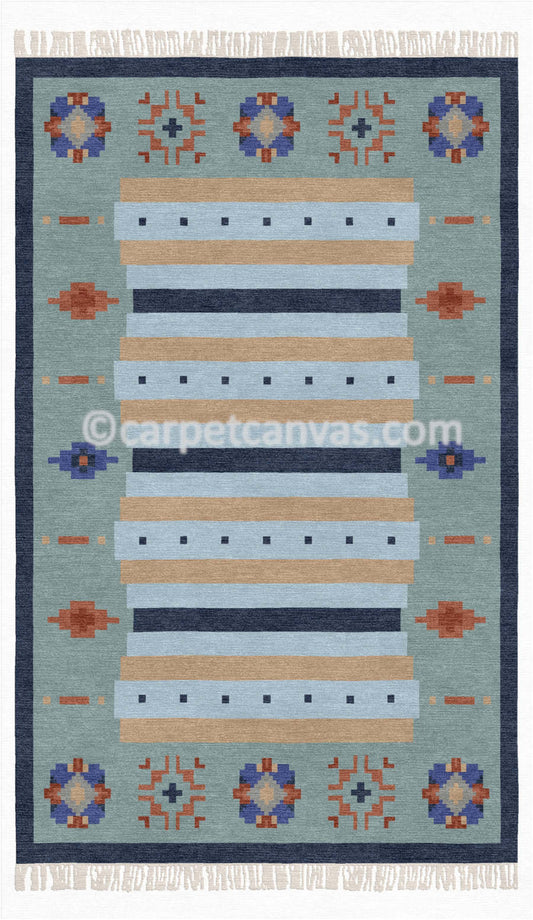Wool Kilim Hand Made Dhurry - Rome